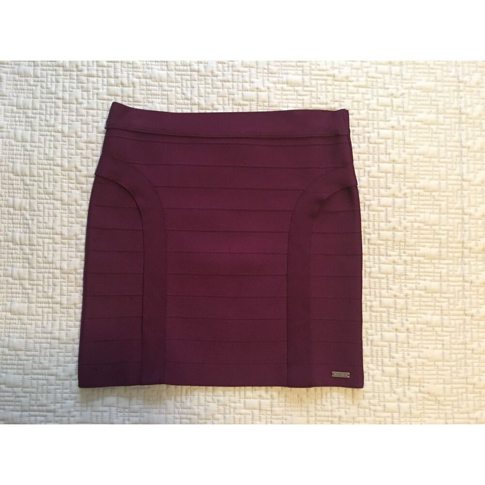 VINTAGE Y2K - GUESS "LOS ANGELES" - MINI / MICRO SKIRT M - PURPLE BANDEAU STYLE